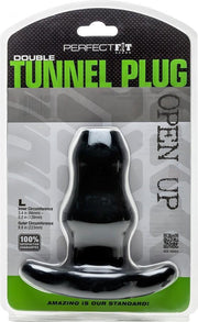 Double Tunnel Plug - Large - Black - Butt Plugs & Anal Dildos