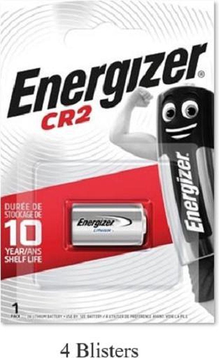 4 stuks (4 blisters a 1 stuk) Energizer CR2 Lithium batterij ENCR2P1/1000mAh
