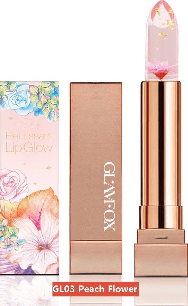 GLAMFOX - Peach Flower Lipstick - 24K Goud – Lip Plumper – Lippenbalsem
