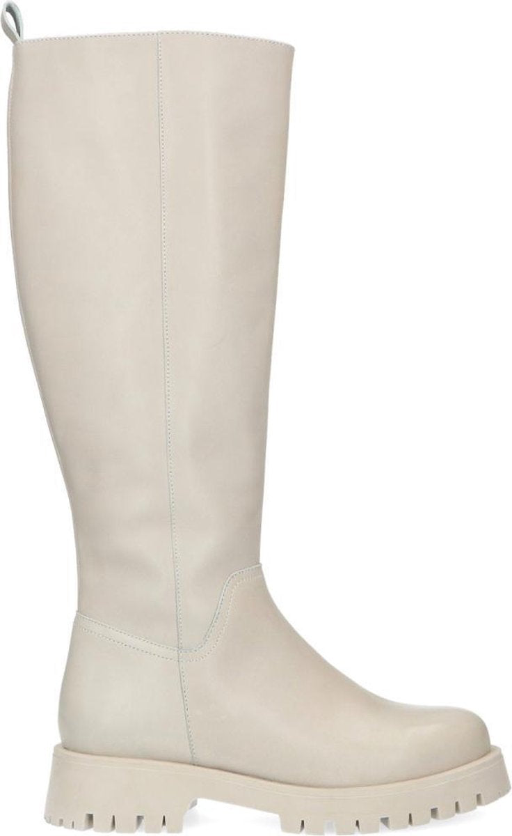 Manfield - Dames - Hoge off white leren chelsea boots - Maat 40