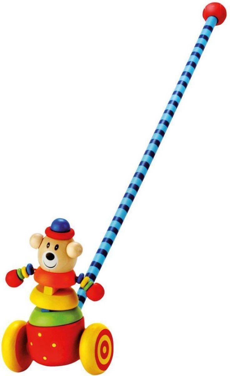 Bino Stokroller Teddybeer Junior 55 Cm Cm Hout