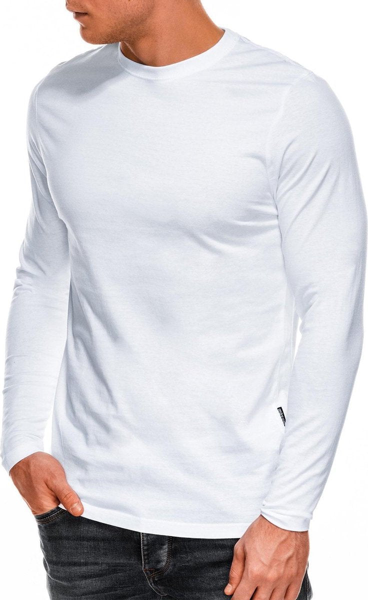 Heren - longsleeve - wit - L118