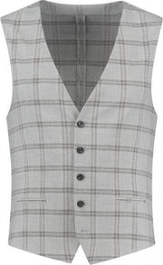 GENTS | Gilet Heren | Polyester |  ruit lichtgrijs 0039 Maat M