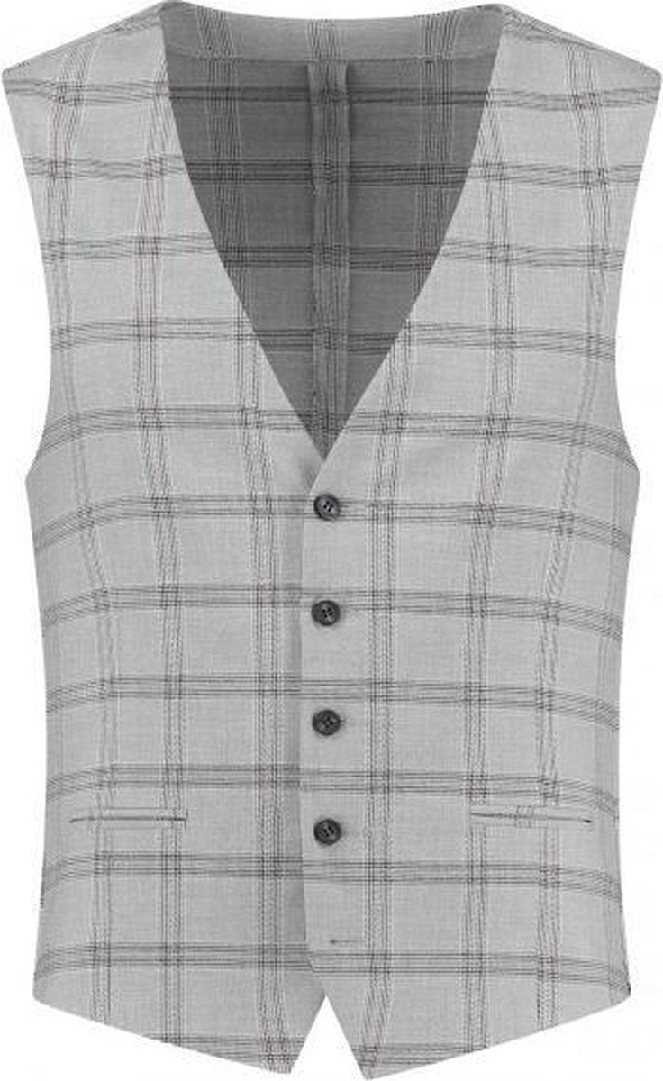 GENTS | Gilet Heren | Polyester |  ruit lichtgrijs 0039 Maat M