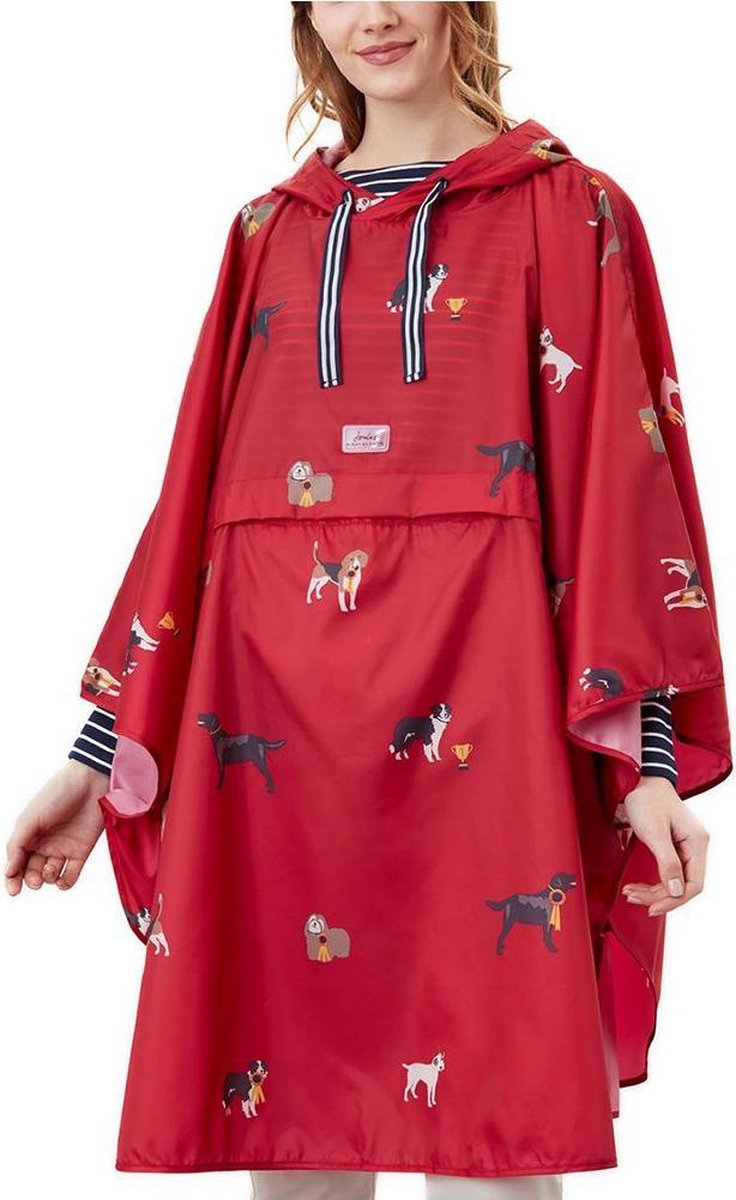 Joules regenponcho roze met honden-OS