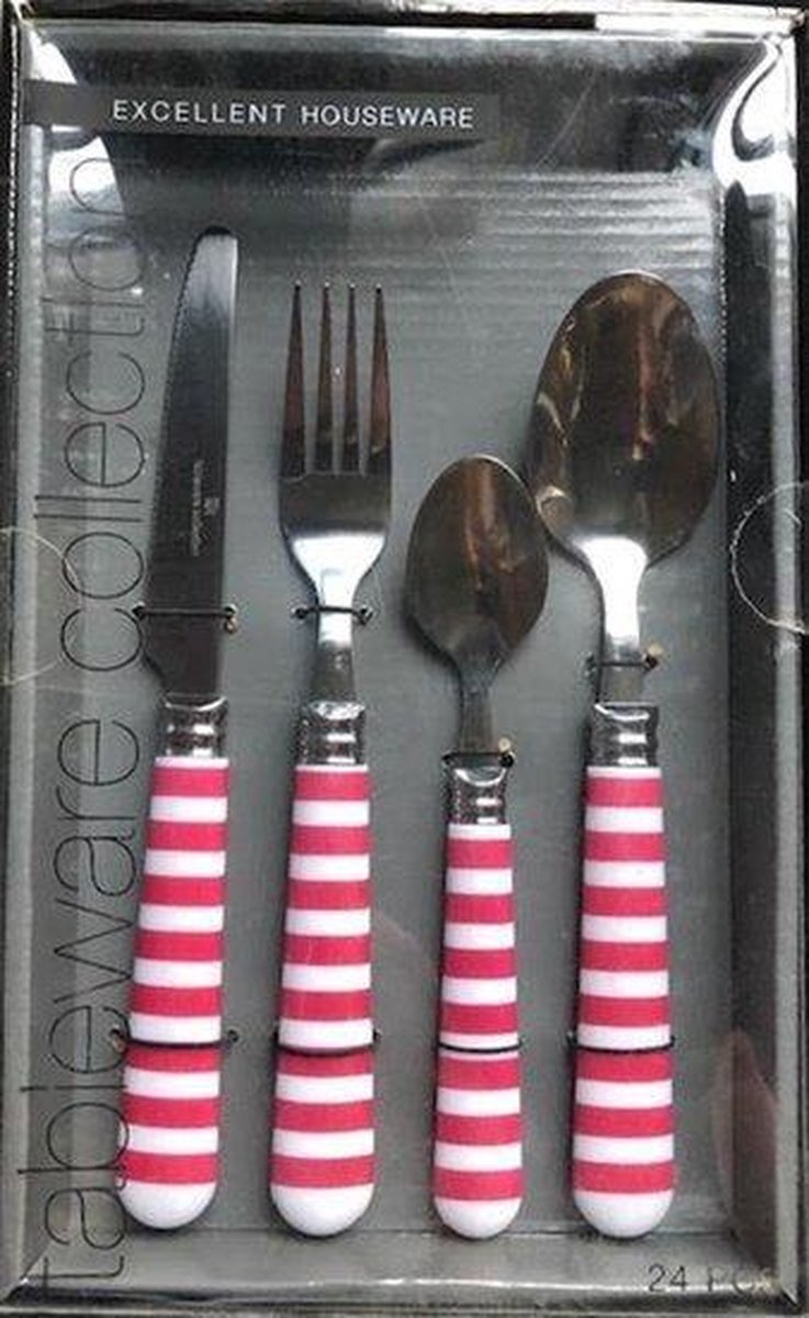 Bestekset stripe rood