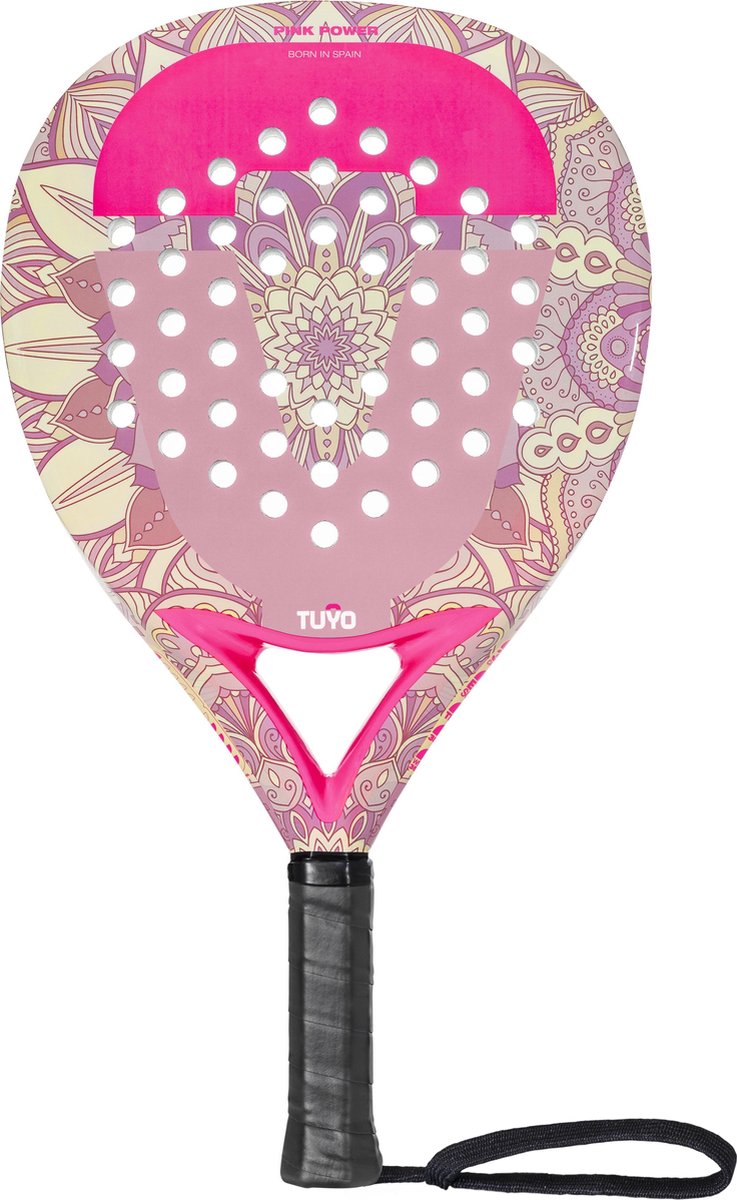 Padelracket - TUYO - Pink Power - beginner - traaan/druppel vorm