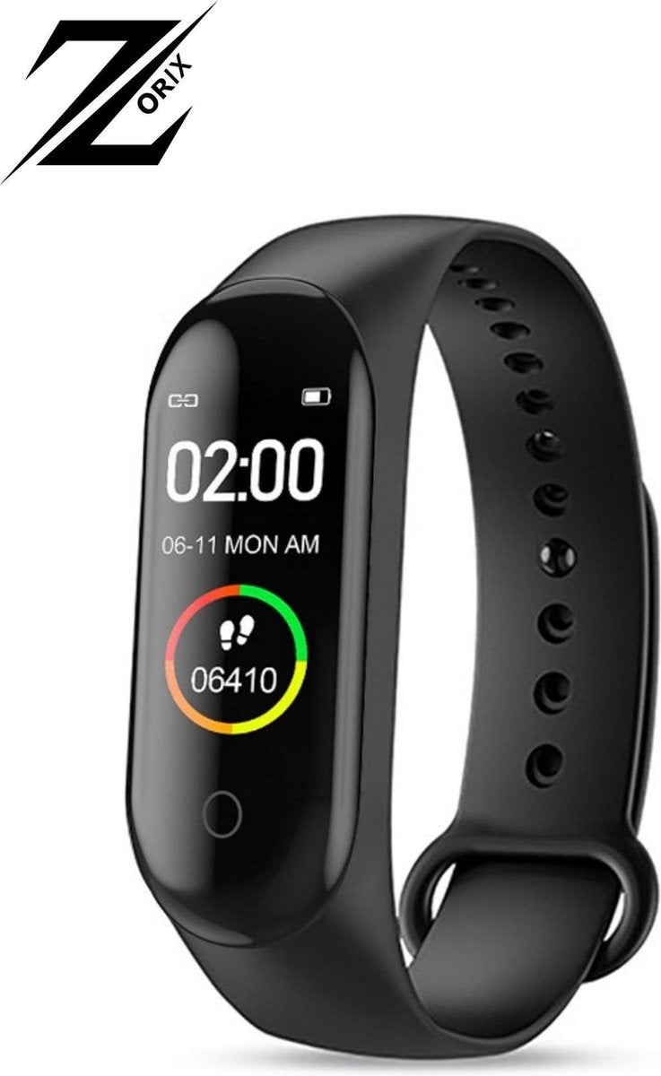 Zorix®- M4 Stappenteller -Smartwatch- Activity Tracker - Sporthorloge - Heren - Dames - Zwart