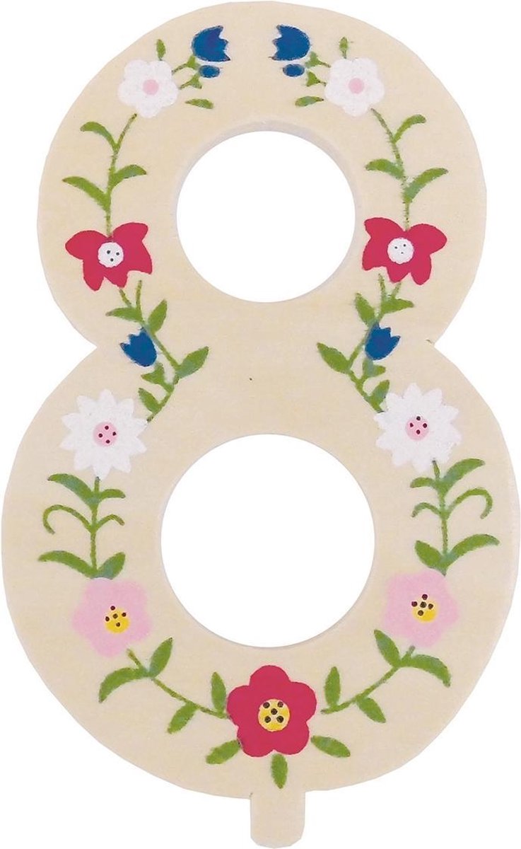 Tib Feestdecoratie "8" Hout 10 Cm Bruin