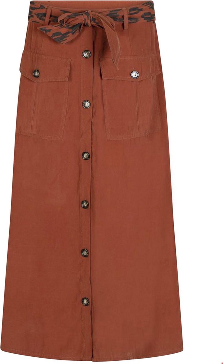 Tramontana | Midi Rok met Washed Look | Cognac | Maat 42 | Dames Rokken