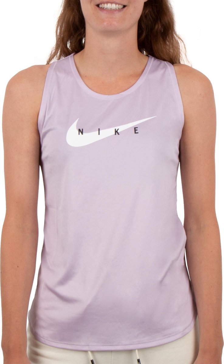 Nike Nike Swoosh Sporttop - Maat M  - Vrouwen - paars - wit - zwart