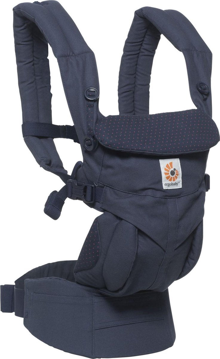 Ergobaby Omni 360 Baby Draagzak - Navy / Mini Dots met Roze Stippen