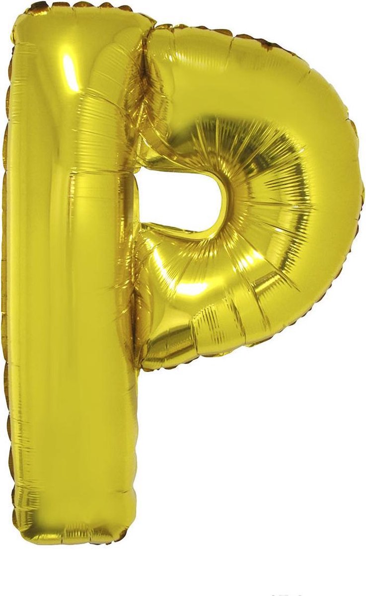 Grote folie ballon letter P Goud