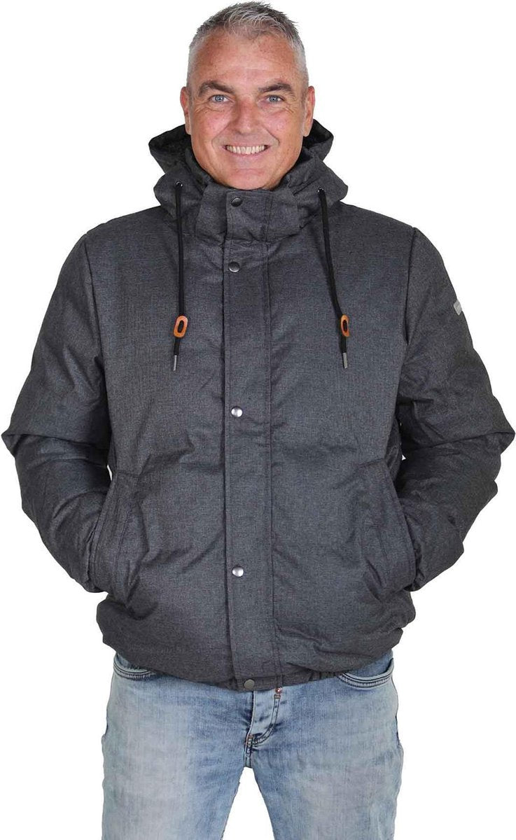STØRVIK Winterjas Warm Winddicht Heren Antraciet Grijs - Maat 3XL - MARCO