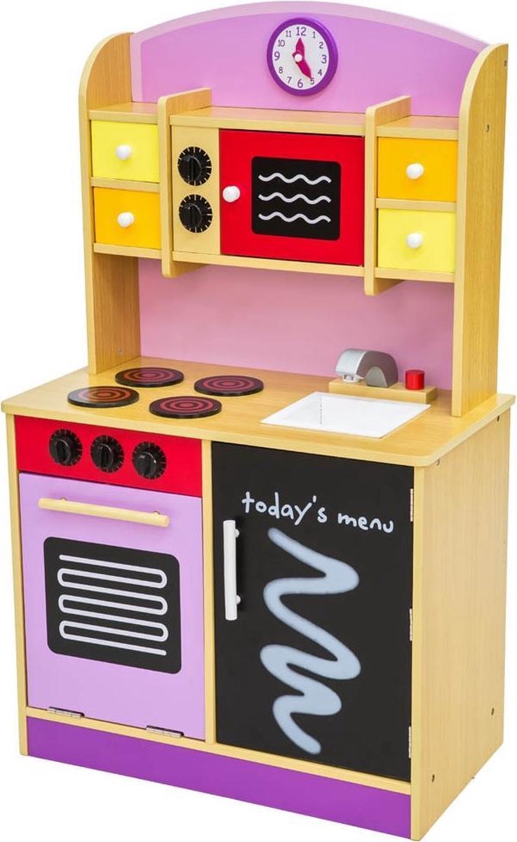 Kinderkeuken Speelgoed Speelkeuken uit hout lila 401236