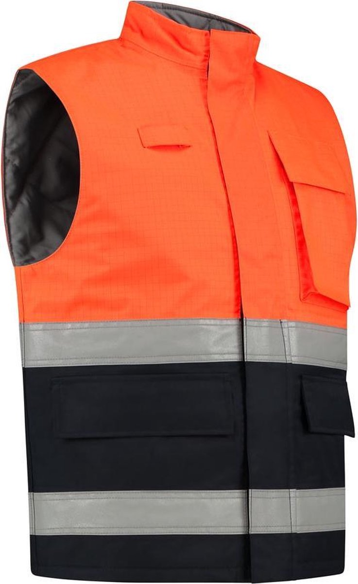 Dapro Protector Multinorm Waterbestendige Bodywarmer - Maat 3XL - Marineblauw/Hi-Vis Oranje - Vlamvertragend 
