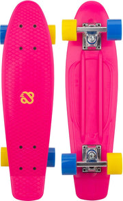 Nijdam FlipGrip Skateboard - Punky Power - Fuchsia/Geel/Blauw