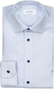 Eton  Overhemd Blauw Normaal - Maat UK14.5-EU37 - Heren - Never out of stock Collectie - Katoen