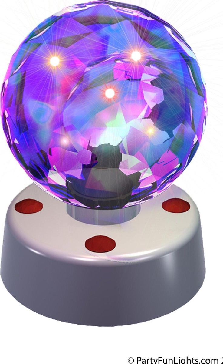 PartyFunLights discolamp - facetbol - roterend - LED - Ø10 cm