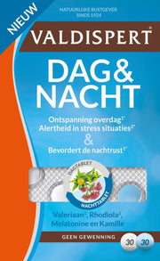 Valdispert Dag & Nacht Voedingssupplementen - 30 witte tabletten - 30 blauwe tabletten