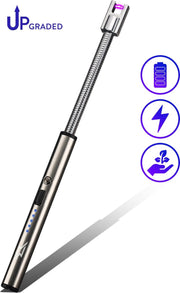 Superlit Plasma Aansteker - Lange Aansteker voor  Kaarsen of BBQ – Elektrische Lighter The Flex (Zilver)