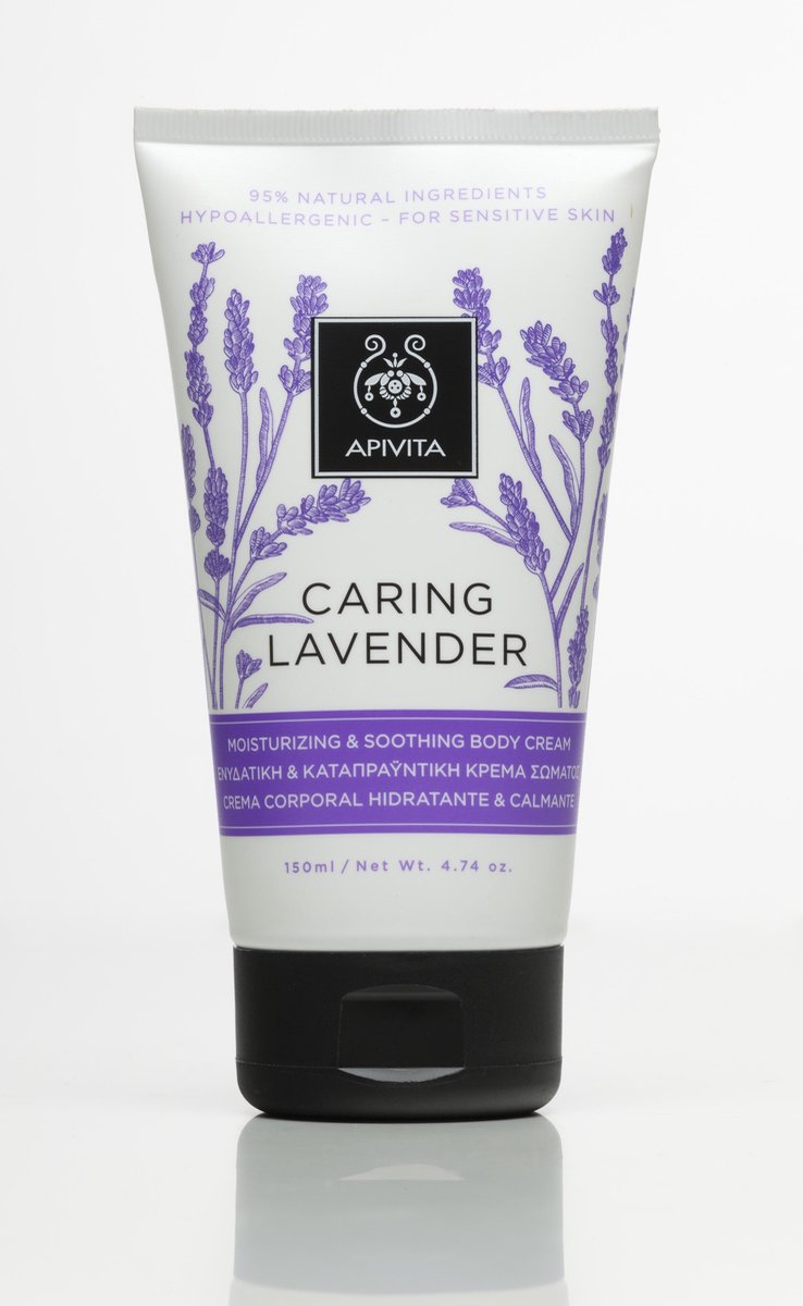 Apivita Body Care Caring Lavender Moisturizing & Soothing Body Cream Creme Gevoelige Huid 150ml
