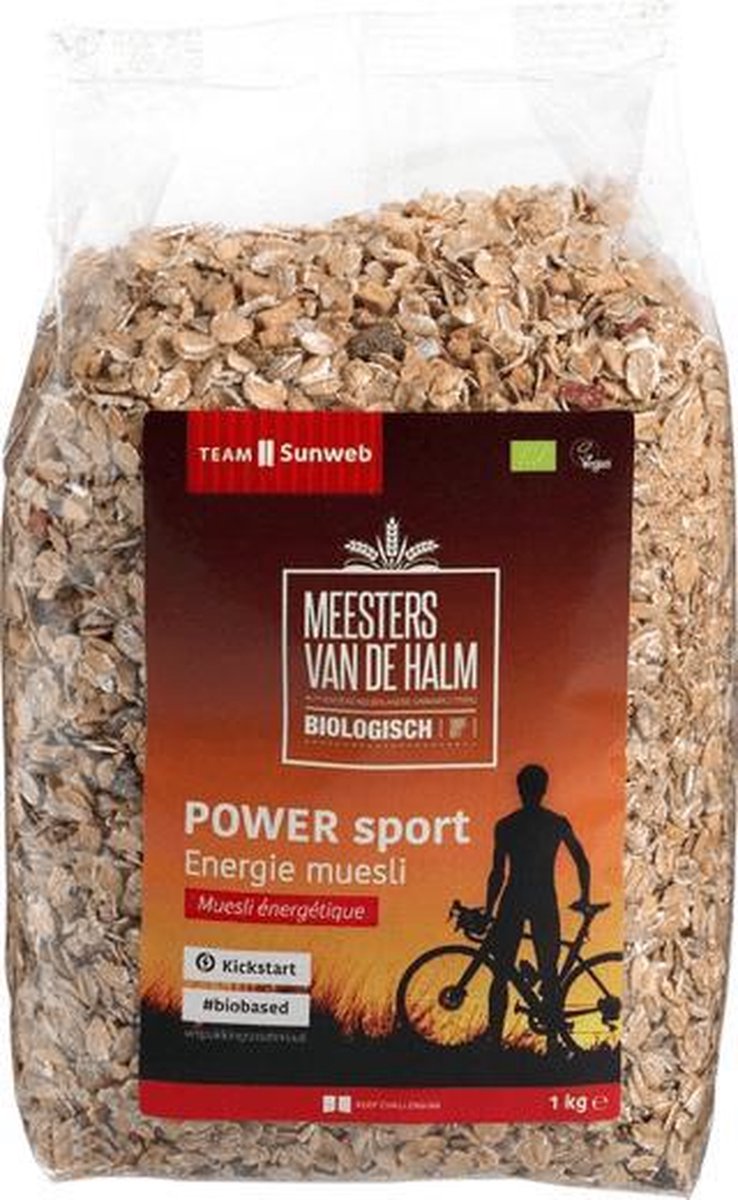 Power Sport energie muesli Meesters van de Halm - Zak 1000 gram - Biologisch