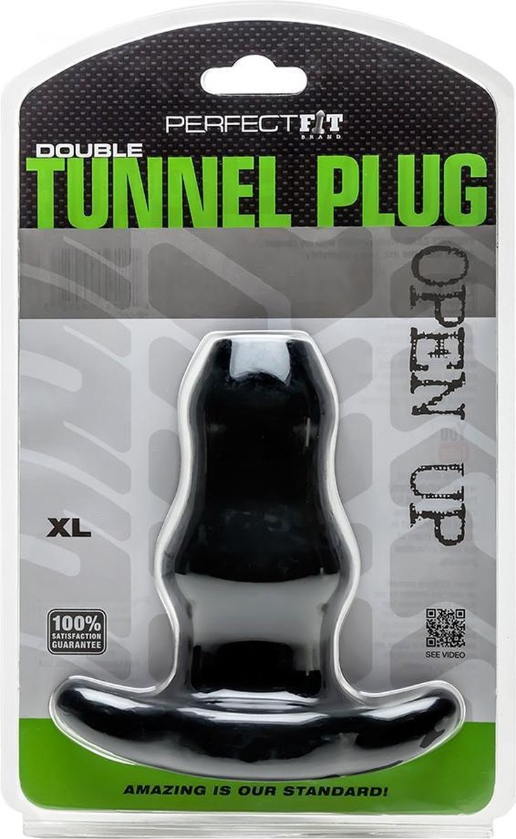 Double Tunnel Plug - X- Large - Black - Butt Plugs & Anal Dildos