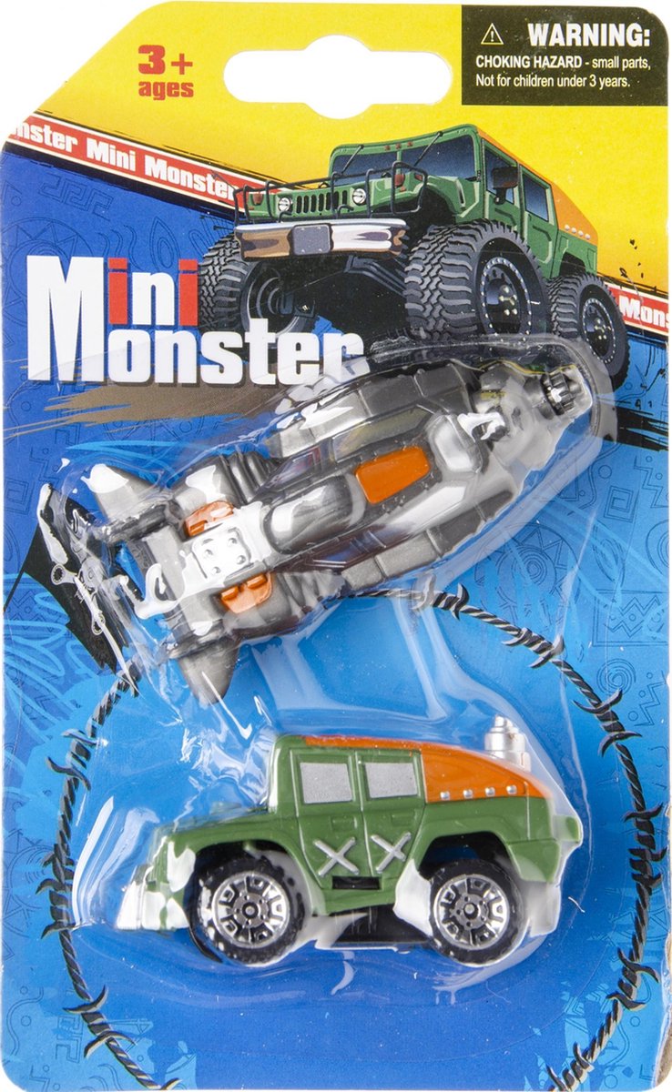 Lg-imports Autoset Mini-monsters Junior Groen/grijs 2-delig