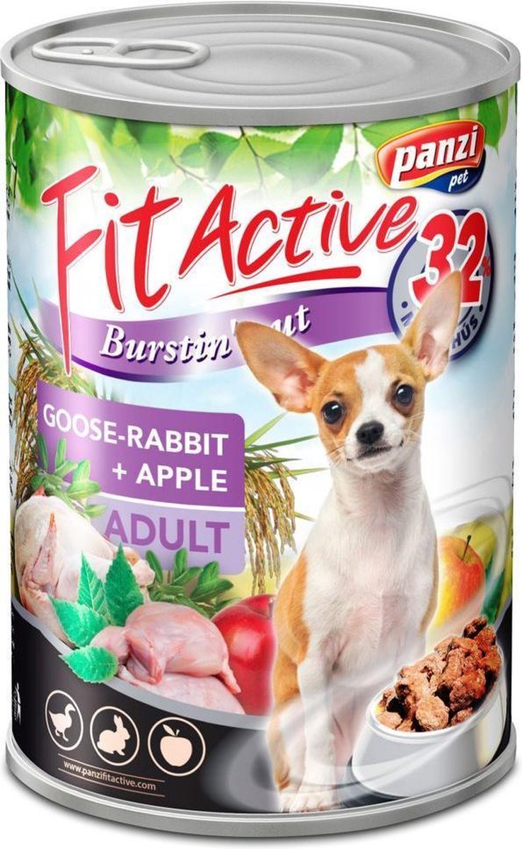 Fit Active - Hondenvoer - Blikvoer - Adult - Goose & Rabbit - 10 x 415g