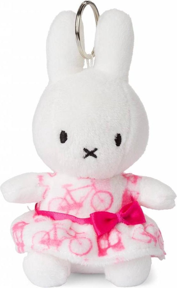 nijntje sleutelhanger knuffel roze jurk -  10 cm - 4"
