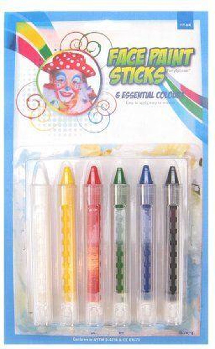 6 Facepaint sticks regular push-up