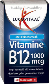 Lucovitaal Vitamine B12 1000 micogram Voedingssupplement - 60 kauwtabletten - Kersensmaak