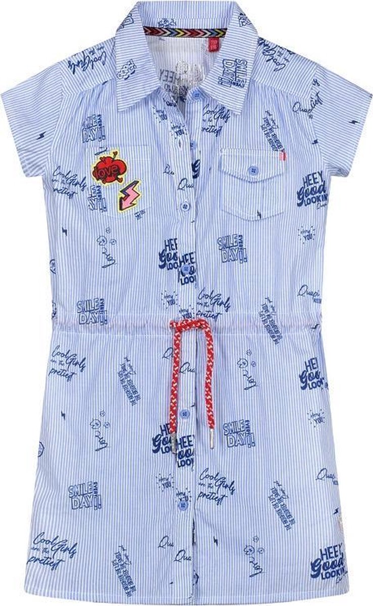 Quapi jurk Agnes berry blue text