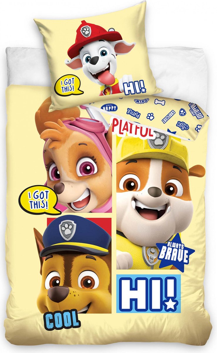 Carbotex Dekbedovertrek Paw Patrol 100 X 135 Cm Katoen Geel