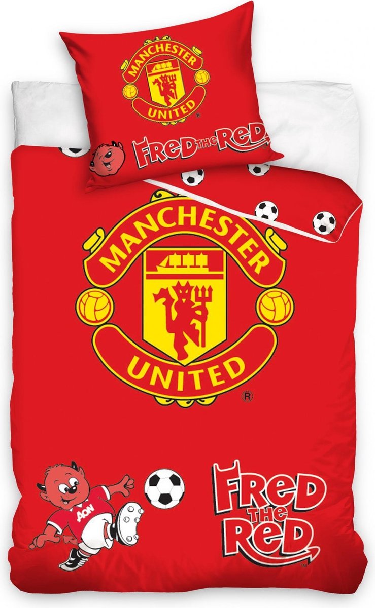 Manchester United ledikant dekbedovertrek - Rood - Ledikant (100x135 cm + 1 sloop)