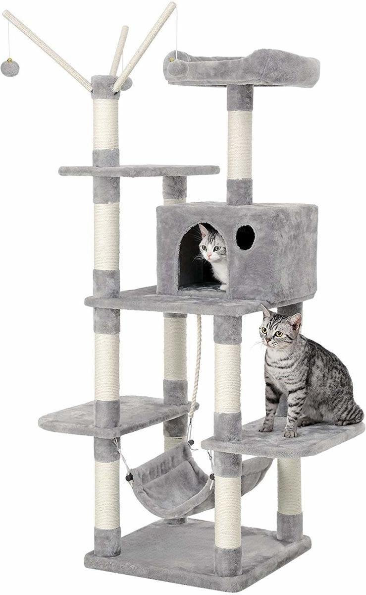 Nancy's Krabpaal Voor Katten Lichtgrijs XL - Krabpaal 154 CM