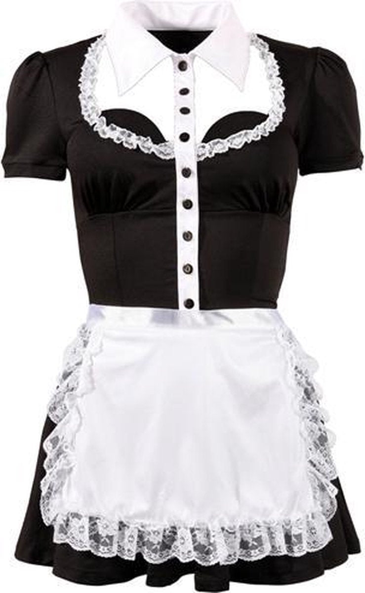 Serveersters Outfit - Dames Lingerie - Large - Kostuums - Zwart - Discreet verpakt en bezorgd