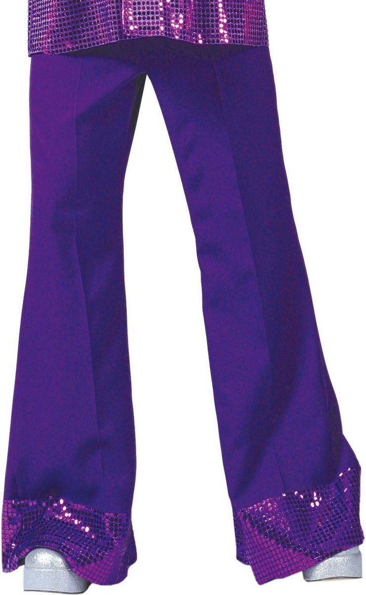 Jaren 80 & 90 Kostuum | Disco Dancer Broek Paars Man | Maat 56-58 | Carnaval kostuum | Verkleedkleding