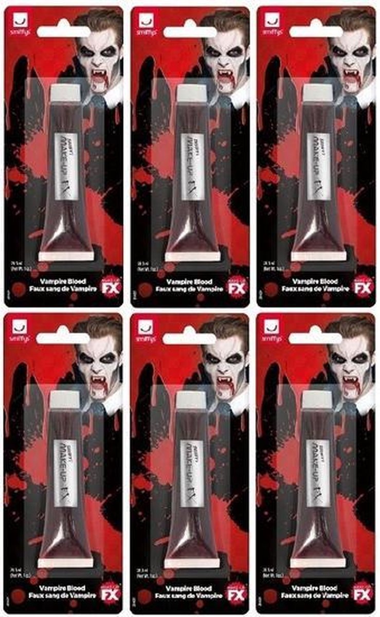 6x Nep bloed schmink/make up tubes 28 ml - Kunstbloed - Horror/Halloween thema filmbloed