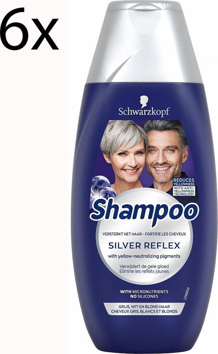 Schwarzkopf Reflex Silver Shampoo 250 ml - 6 stuks - Voordeelverpakking