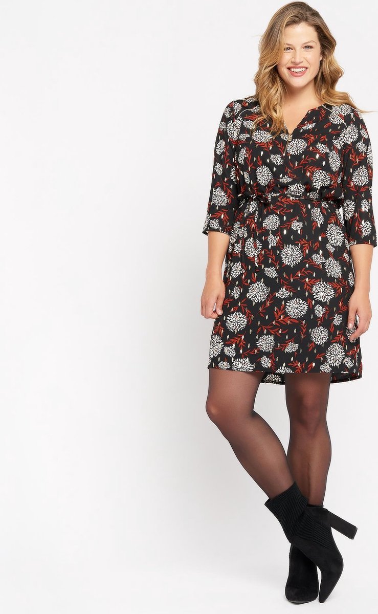 Mini jurk met bloemen - Roest
