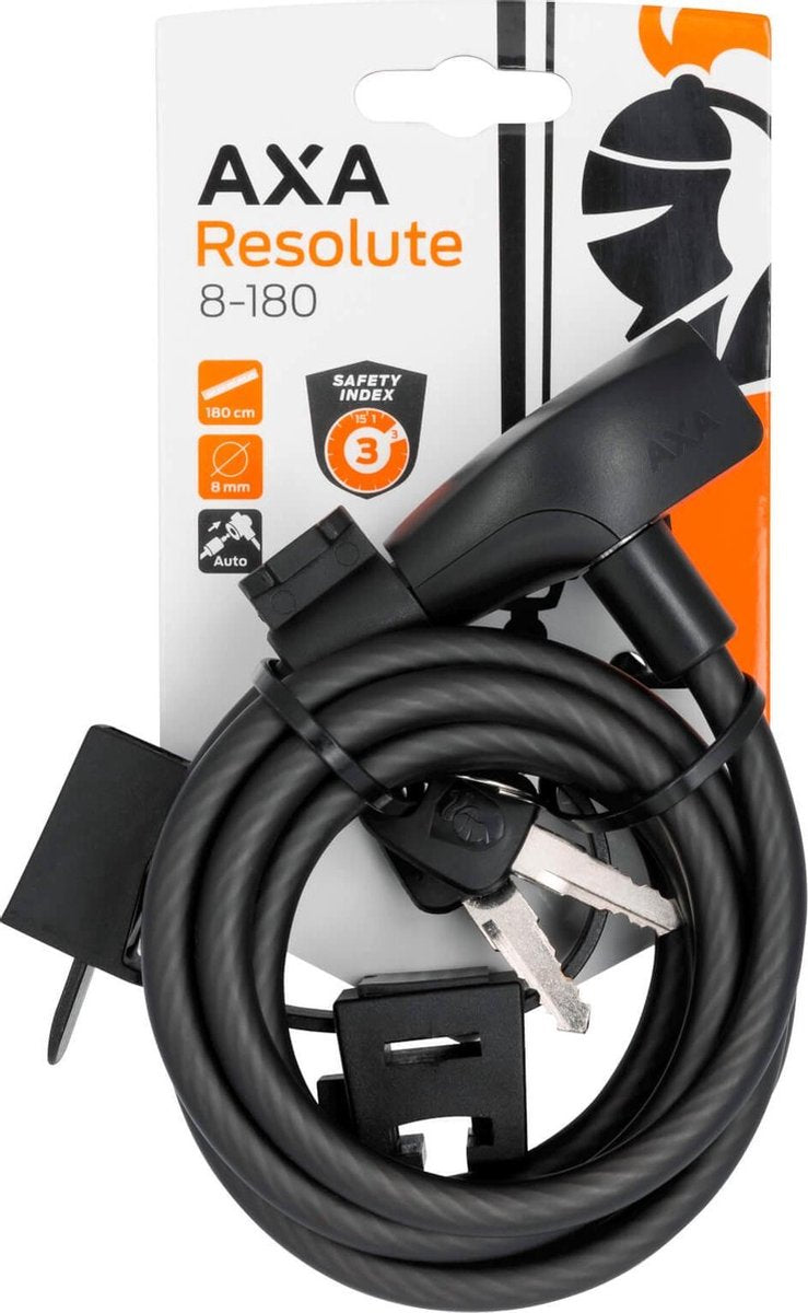 AXA Resolute 8 Kabelslot - 180 cm - Zwart