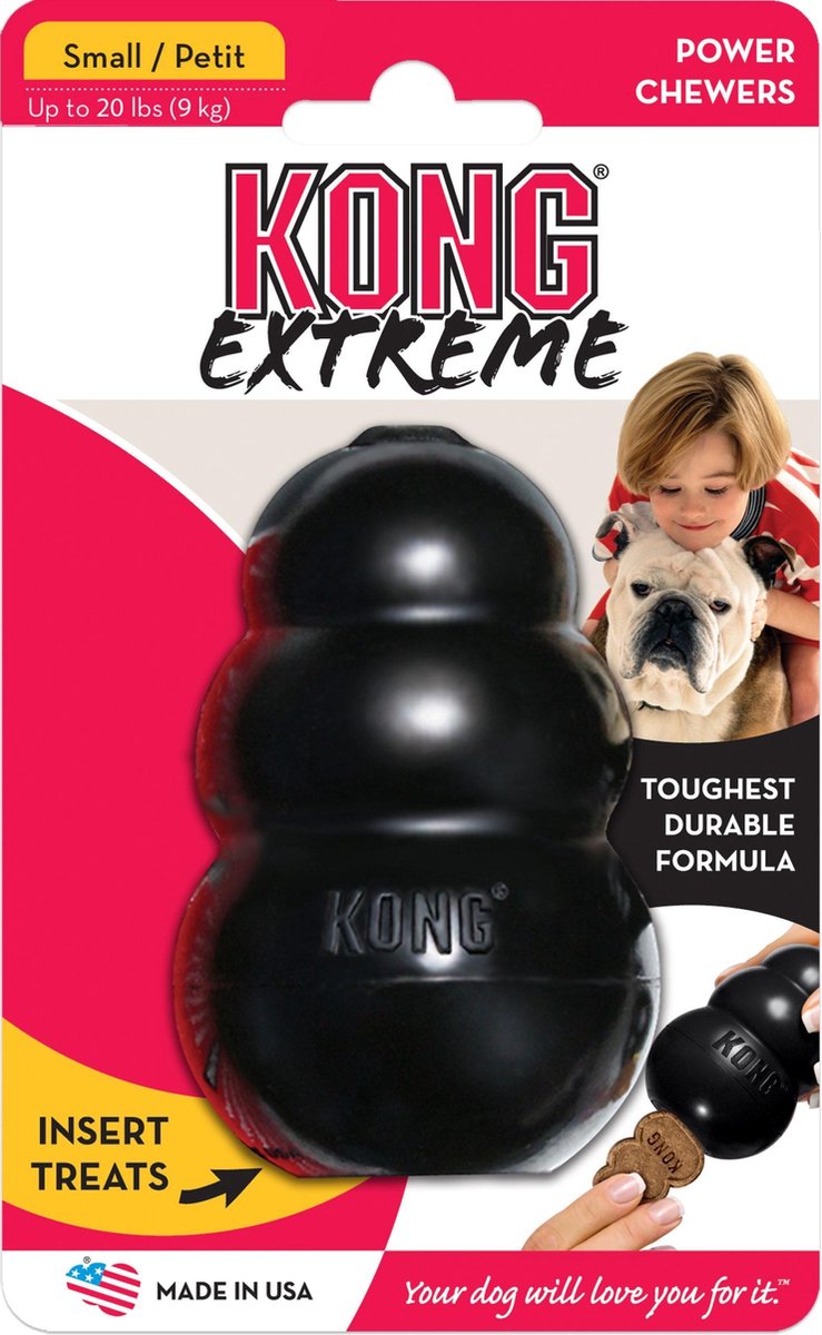 Kong - Kauwbot Hondenspeelgoed Small - Kauwbot - 97mm x 41mm - Zwart