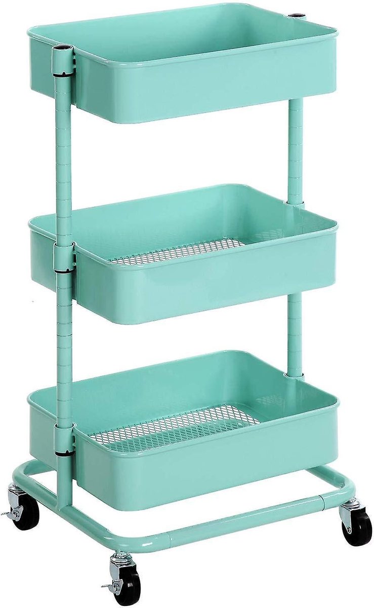 Nancy's Keuken Trolley Op Wieltjes - Mint Groen - Keukentrolleys