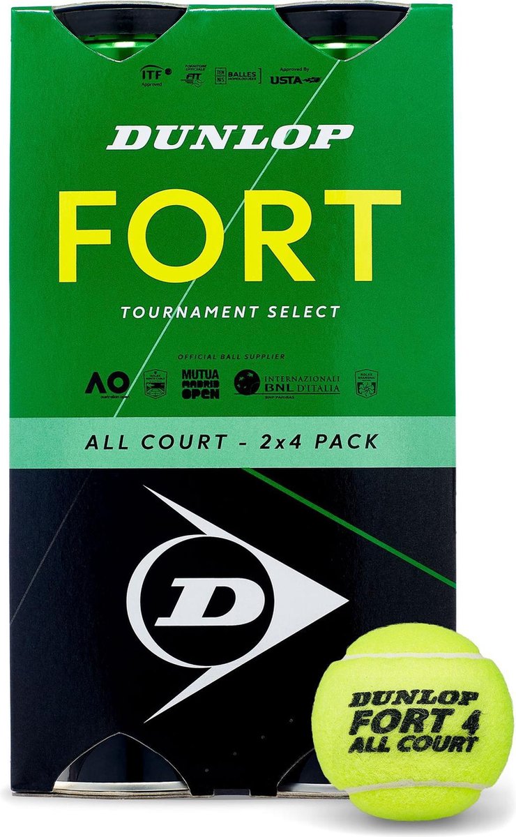 Dunlop FORT ALL COURT  Tennisballen 2X4TIN - Geel