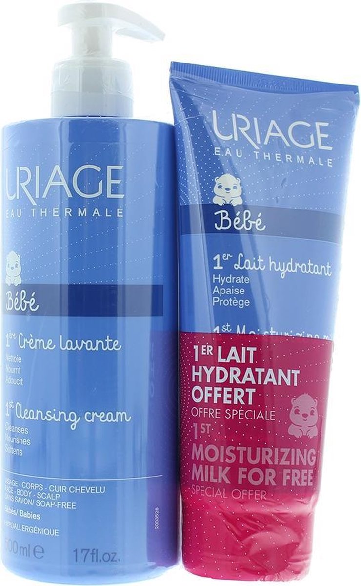 Uriage Baby Gift Set 500ml Gesichtsreinigungscreme + 200ml Feuchtigkeitsmilch