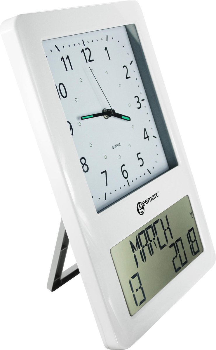 Dubbele klok met analoog + digitaal scherm: