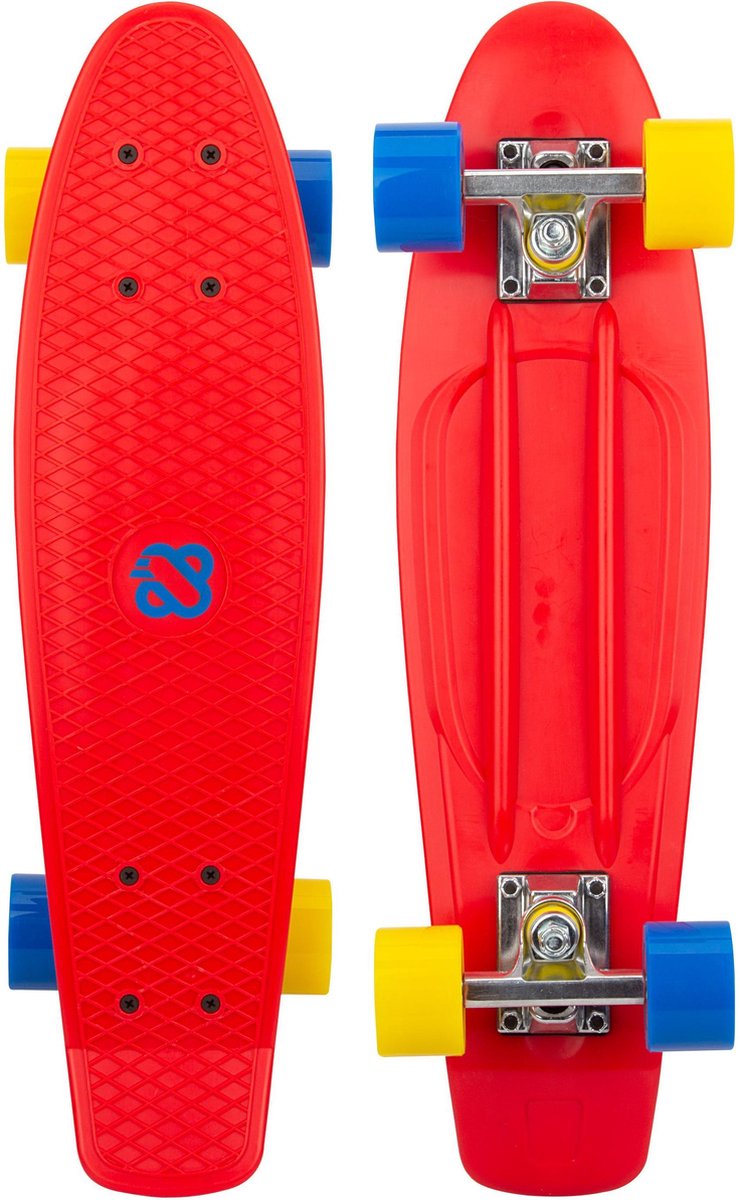 Nijdam FlipGrip Skateboard - Sunset Cruiser - Rood/Blauw/Geel