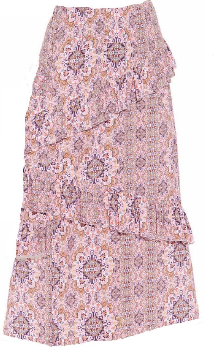 Seafolly Water Garden Boho tile Ruffled Skirt Wild Rose - Strand Rok - Maat S